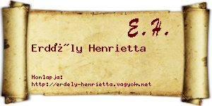 Erdély Henrietta névjegykártya