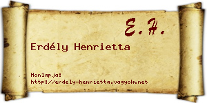 Erdély Henrietta névjegykártya